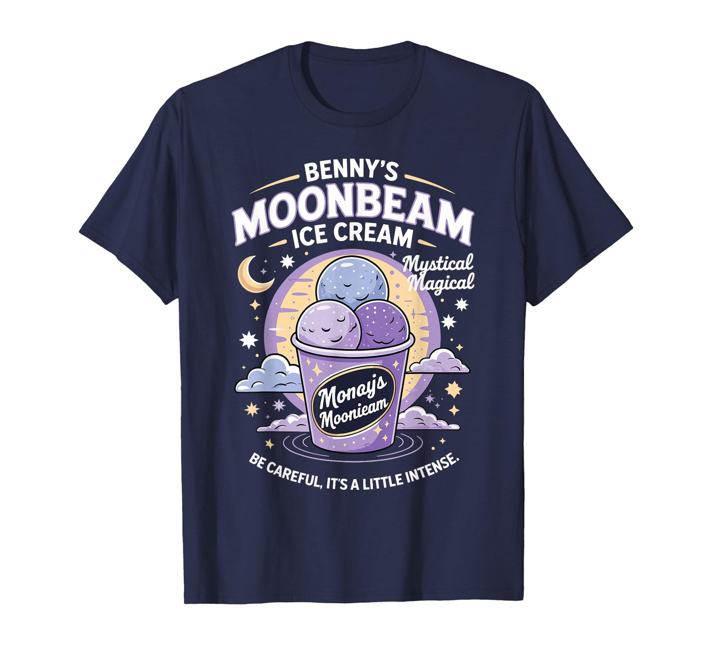Vintage Moonbeam Ice Cream Truck Retro Double Scoop Popsicle T-Shirt