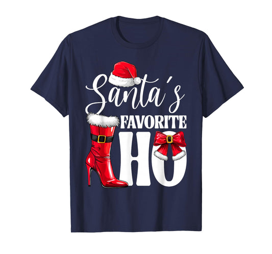 Santa's Favorite HO Christmas Lights Merry Christmas Pajamas T-Shirt