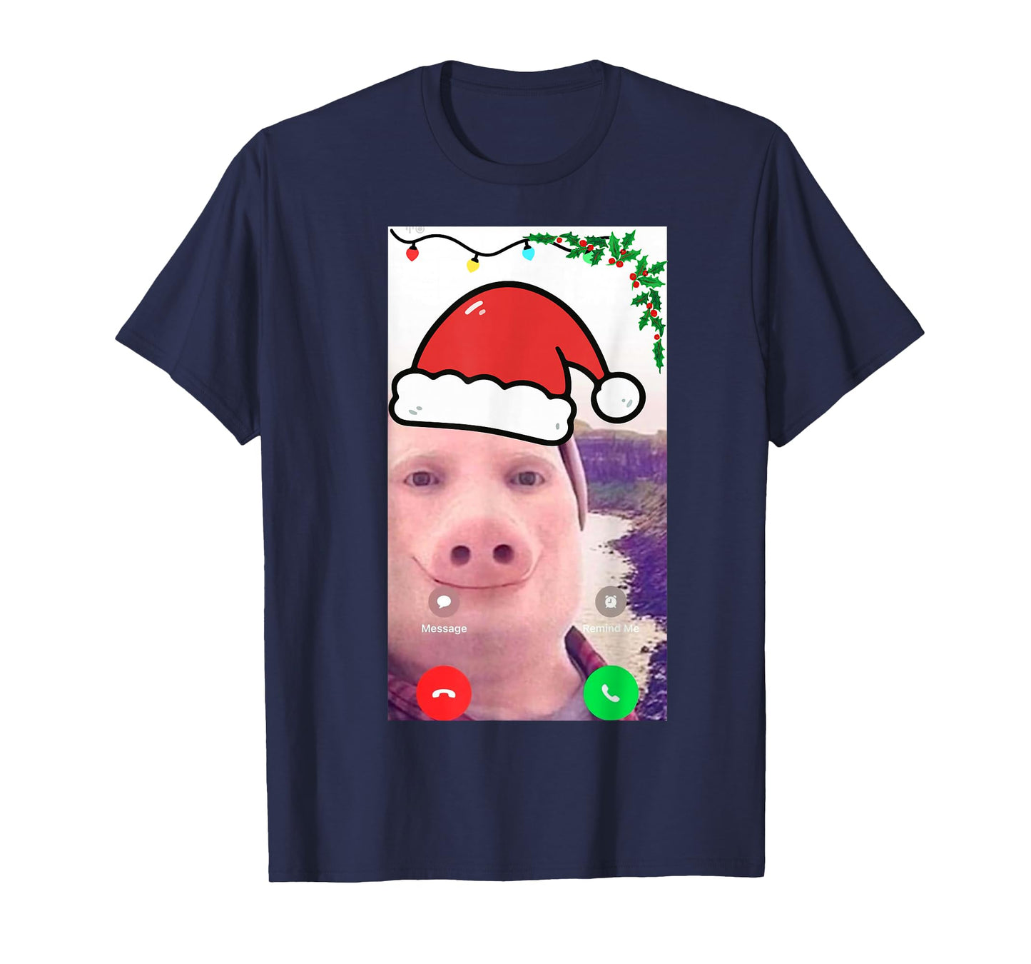 Funny gen z Humor brainrot Christmas John Pork Calling Meme T-Shirt