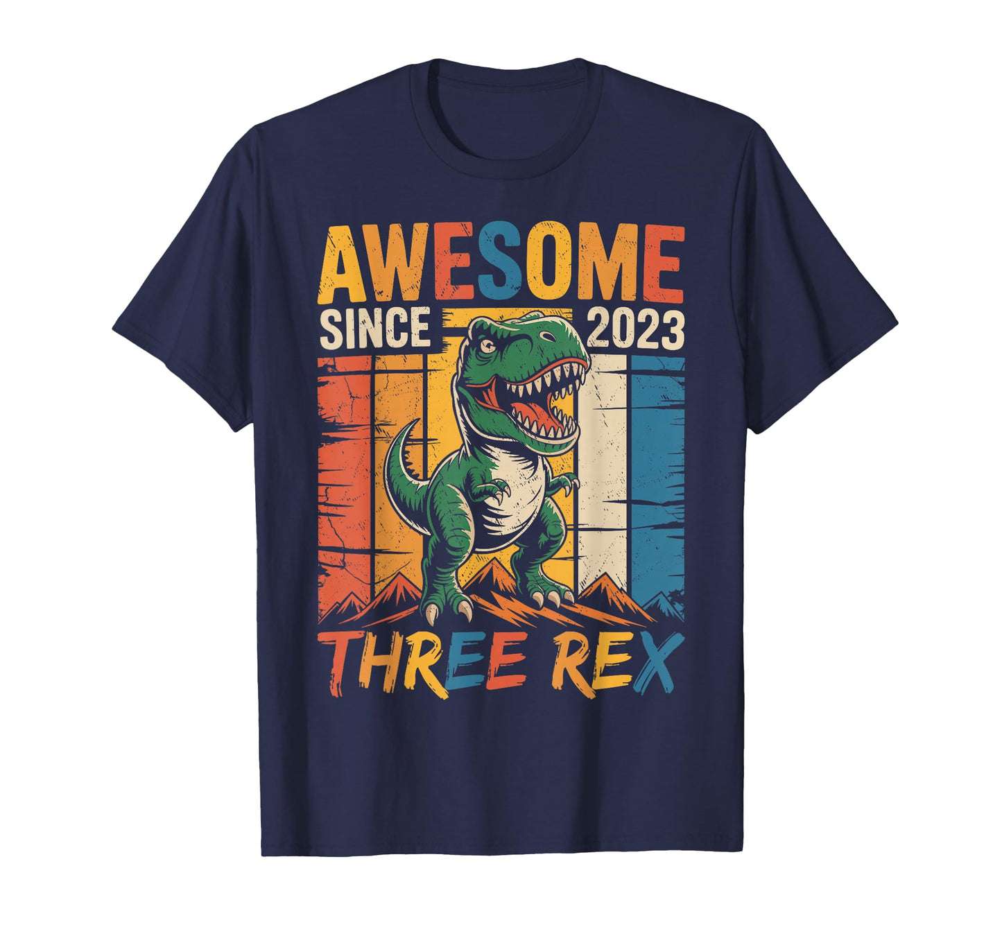 Three Rex 3rd Birthday Third Dinosaur 3 Year Old Boys Kids T-Shirt
