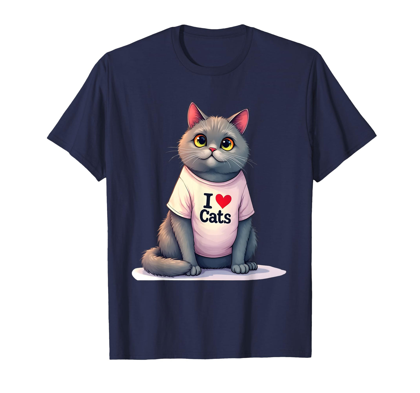 I Love Cats Cute Gray Kitty for A Cat Owner T-Shirt