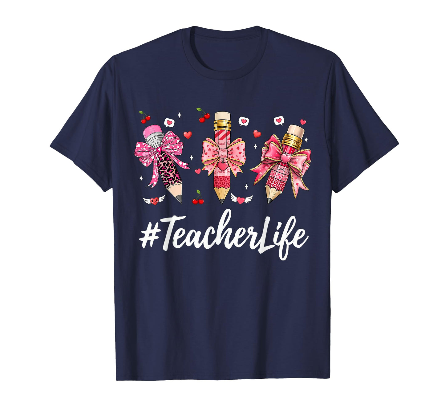 Teacher Valentine Coquette Bow Teacher Valentines Day T-Shirt