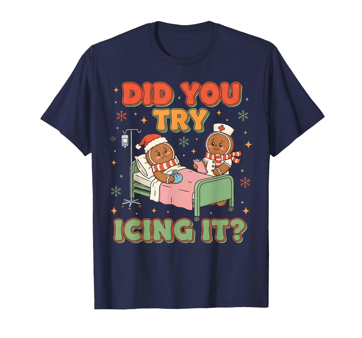 Funny Christmas Gingerbread Nurse Humor T-Shirt