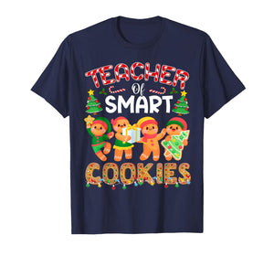 Teacher of Smart Cookies Christmas Cute Gingerbread Teacher T-Shirt