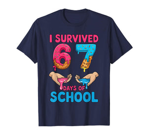 I Survived 67 Days of School Teachers Students 6 7 Six Seven T-Shirt