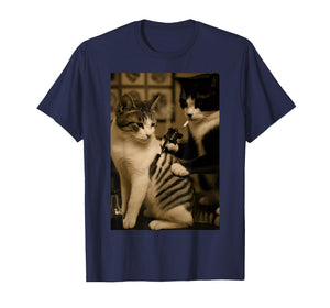 Retro Tattoo Cat Meme Smoking Cat Humor Cat Lover Tattooist T-Shirt