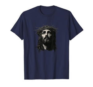 Face of Jesus Christ Crown of Thorn Religious Christmas T-Shirt