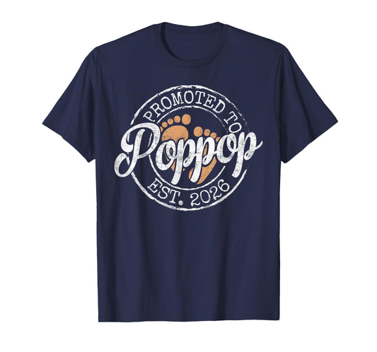 Promoted to Poppop Est 2026 First Time Grandpa to Be T-Shirt