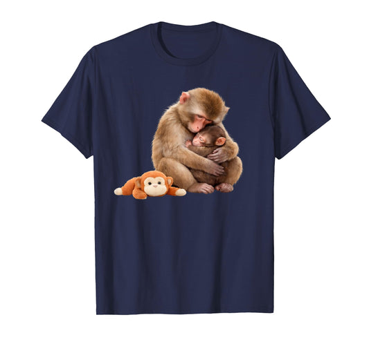 Punch The Monkey Cuddling Stuffed Animal Meme Viral Internet T-Shirt