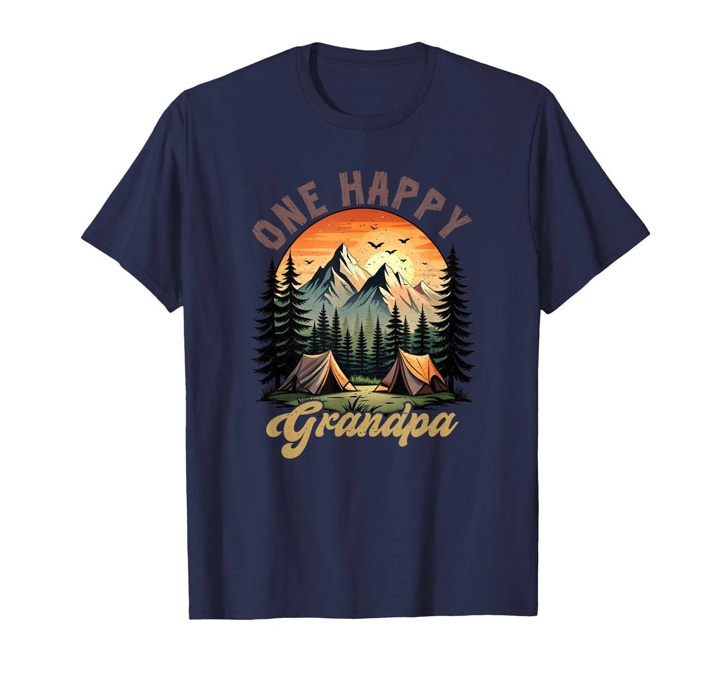 One Happy Grandpa Camper 1St Birthday Camping Bear T-Shirt