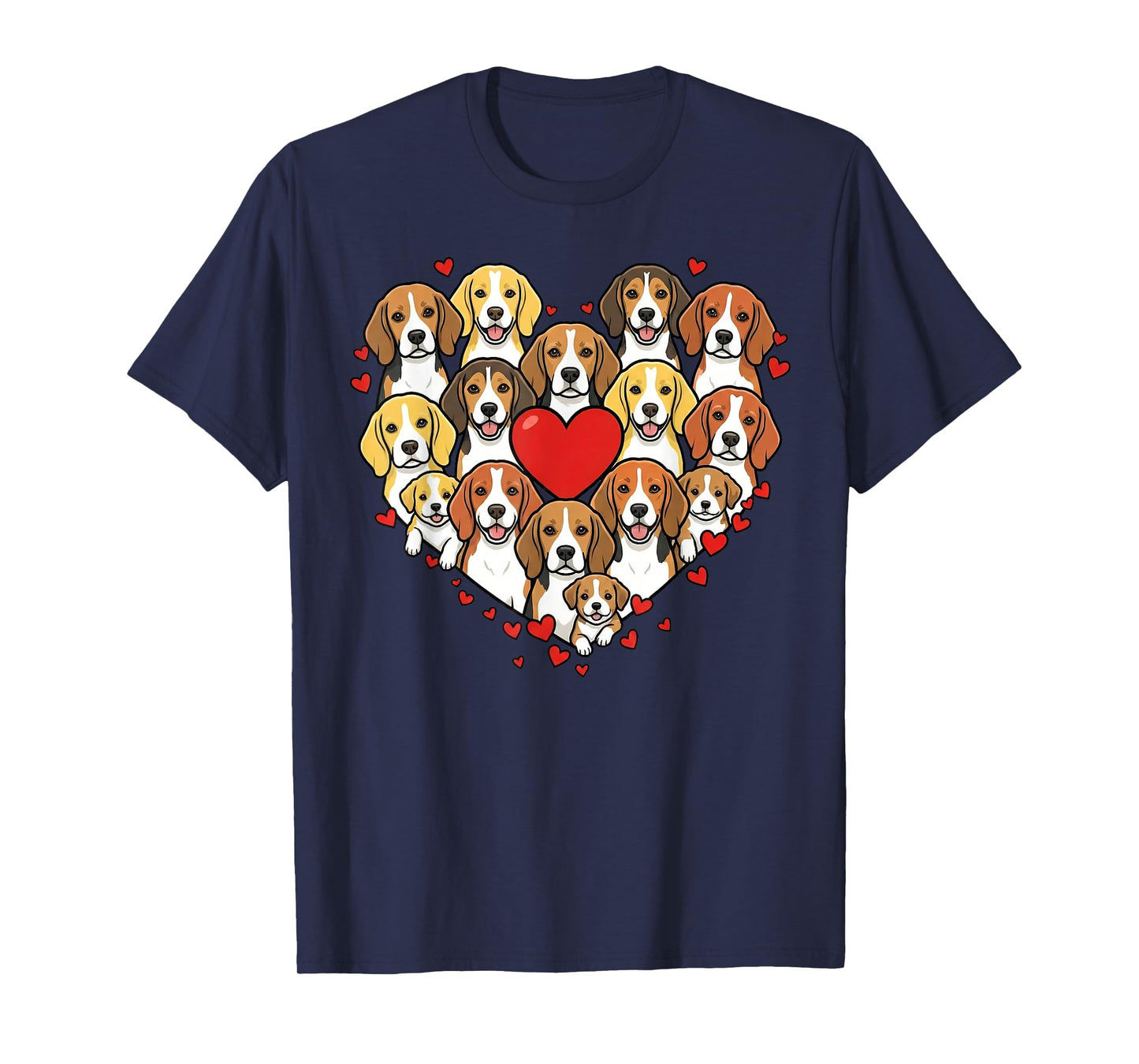 Cute Beagle Heart Love Dog Lover Pet Mom Dad Valentine T-Shirt