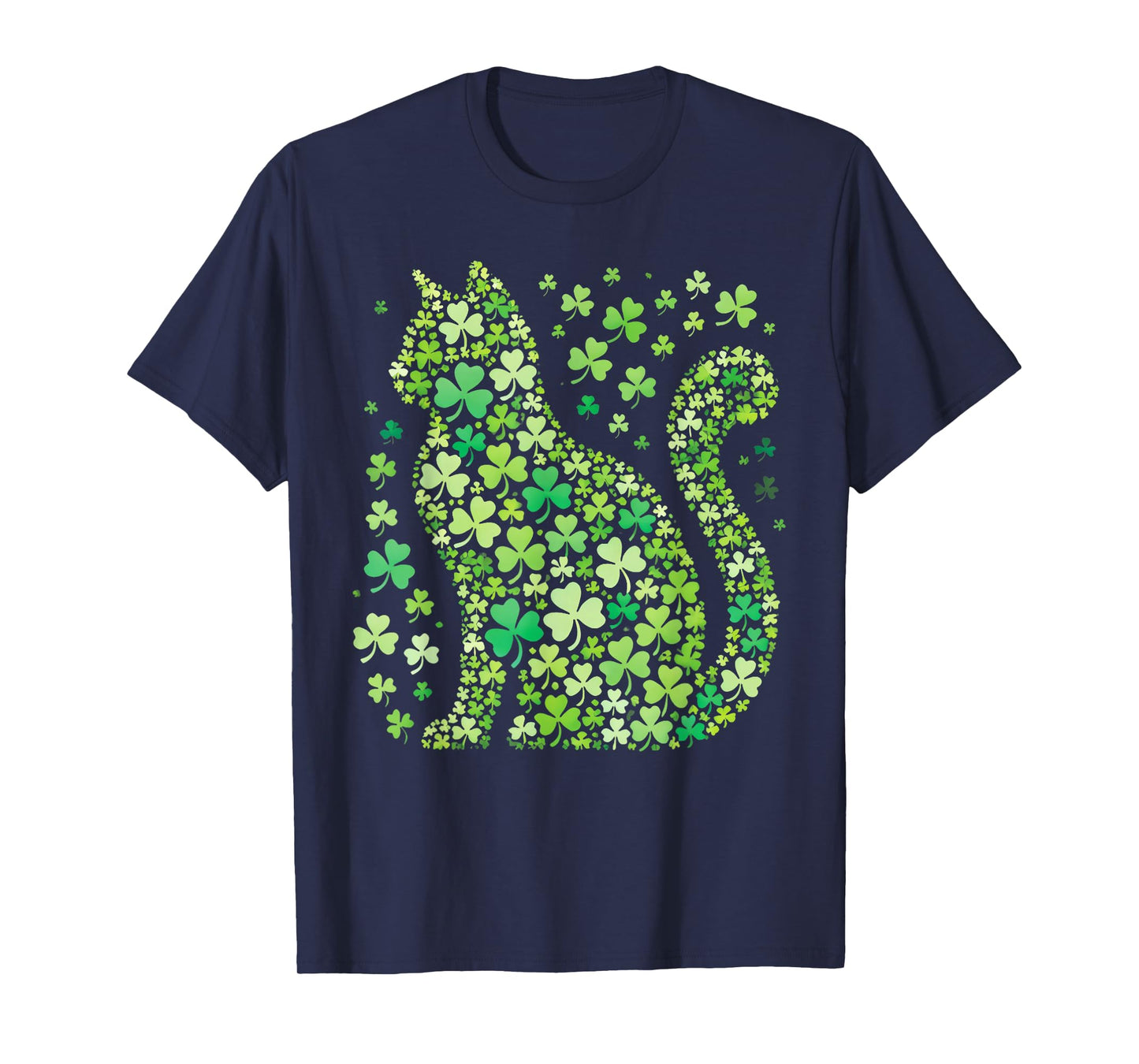 Shamrock Cat St Patricks Day Teens Girls Women Graphic T-Shirt