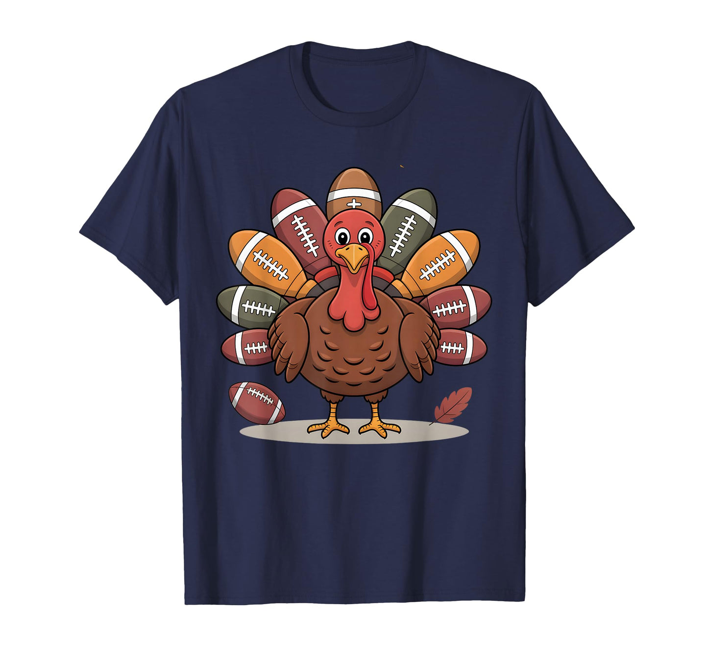 Thankful Football Turkey Thanksgiving Fall Boys Men Women T-Shirt