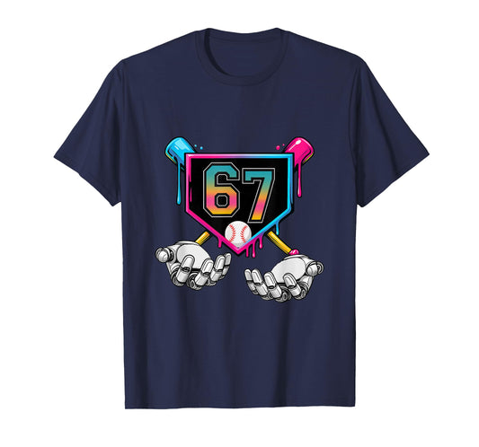 67 Baseball Robot Hands Meme T-Shirt