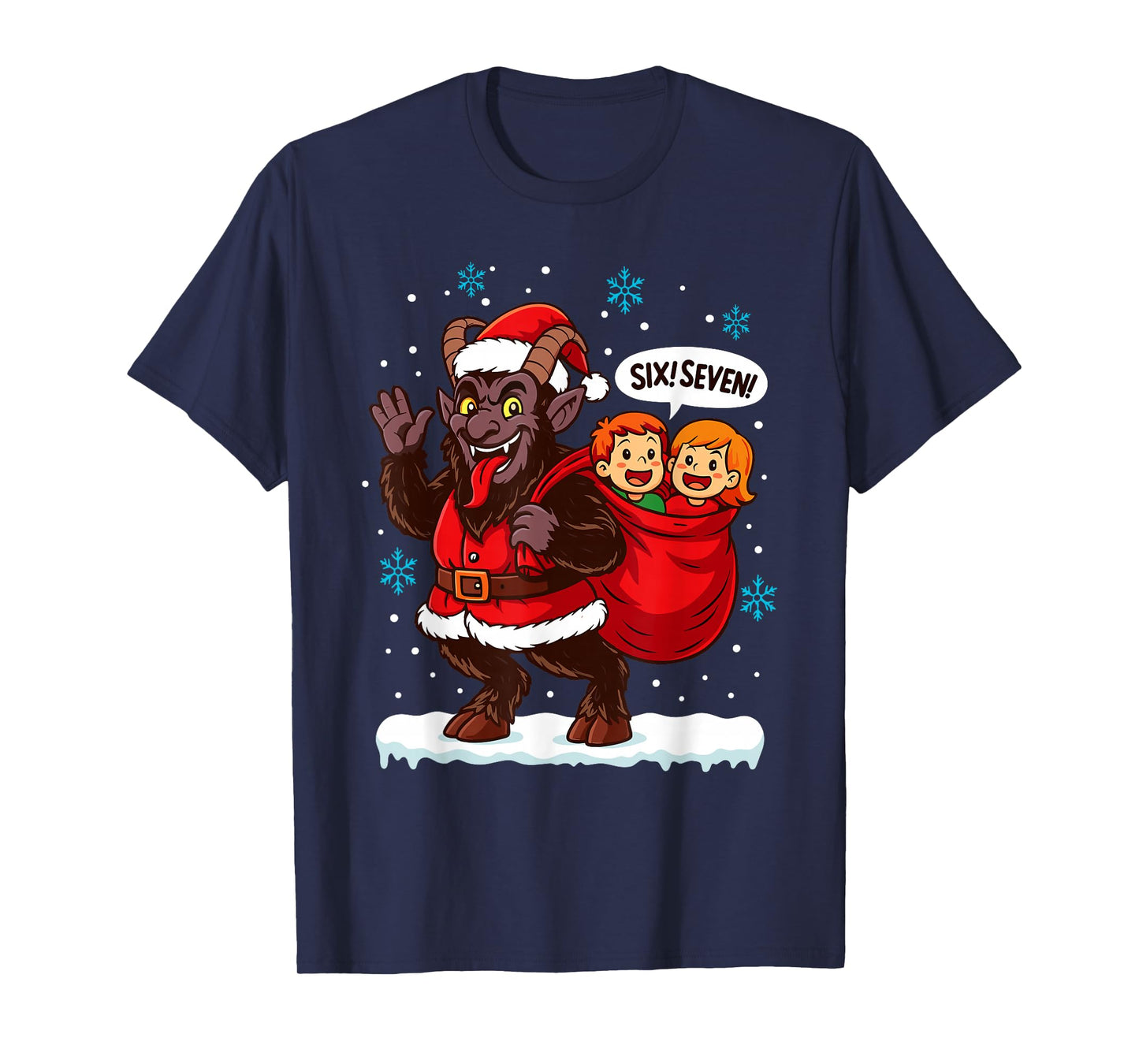 Six Seven Krampus Men Women Kids Ugly Christmas T-Shirt
