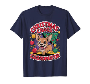 Christmas Chaos Coordinator Xmas Puppy Funny Chiweenie T-Shirt
