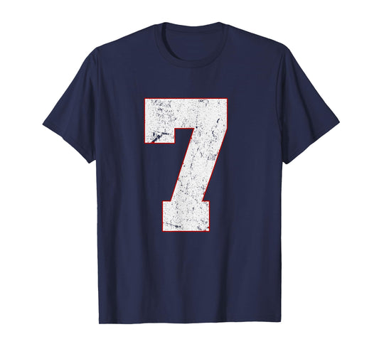 Number 7 Varsity Sports Team Jersey 7 Years Old 7th Birthday T-Shirt
