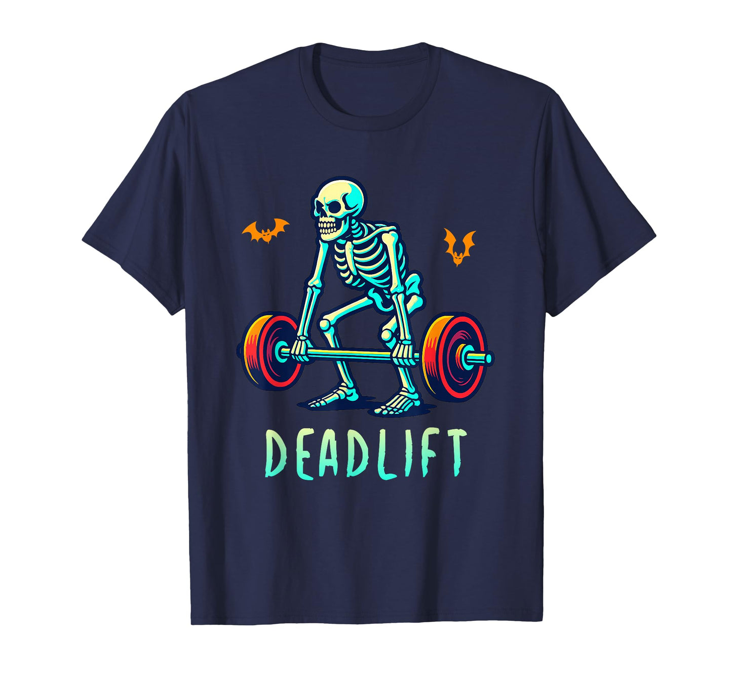 Funny Halloween Workout Deadlift Skeleton Gym Fitness Coach T-Shirt