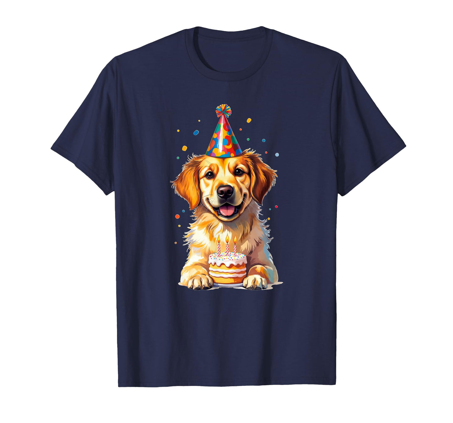 Birthday Golden Retriever, Party Dog T-Shirt