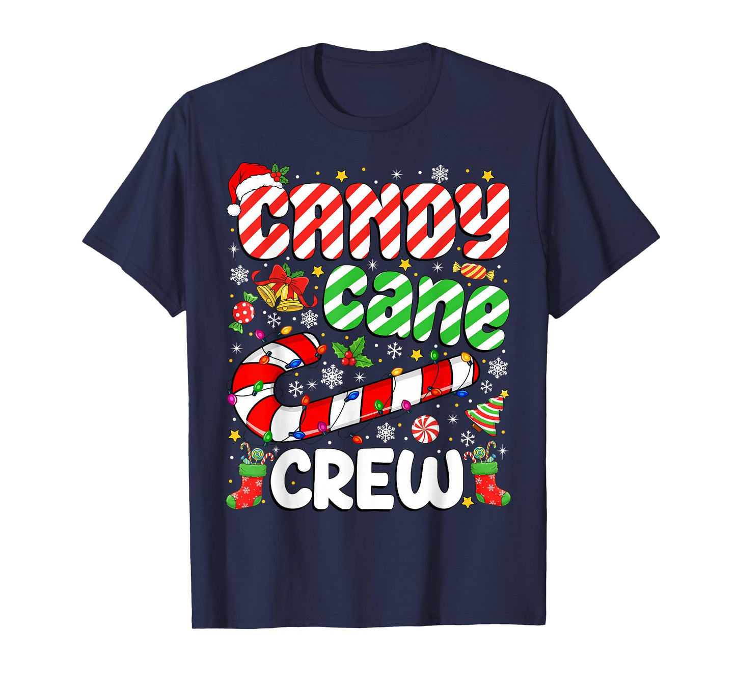 Candy Cane Crew Christmas Matching Family Pajama Candy Lover T-Shirt