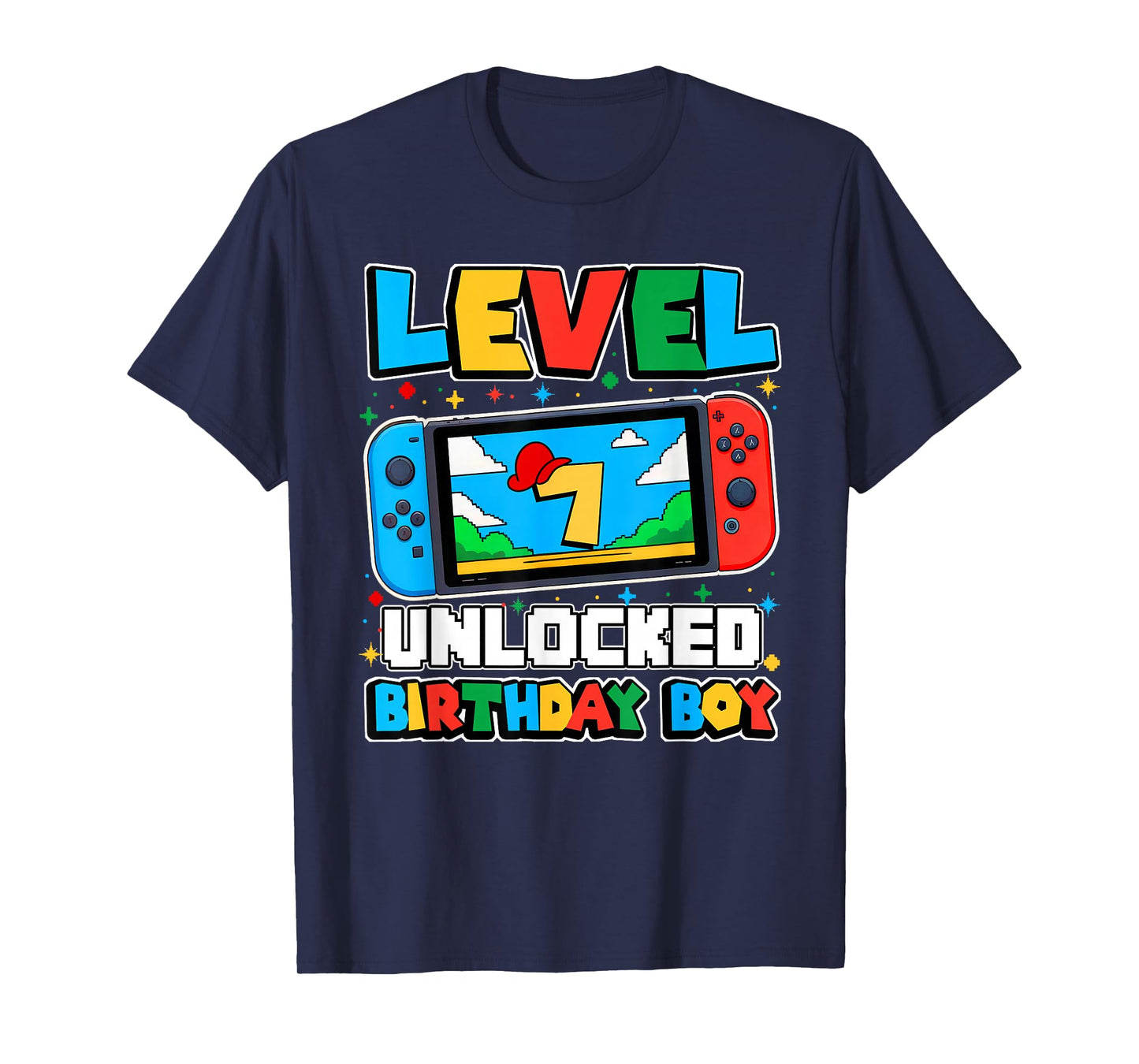 Level 7 Unlocked Birthday Boy Happy 7th Birthday Videos Game T-Shirt