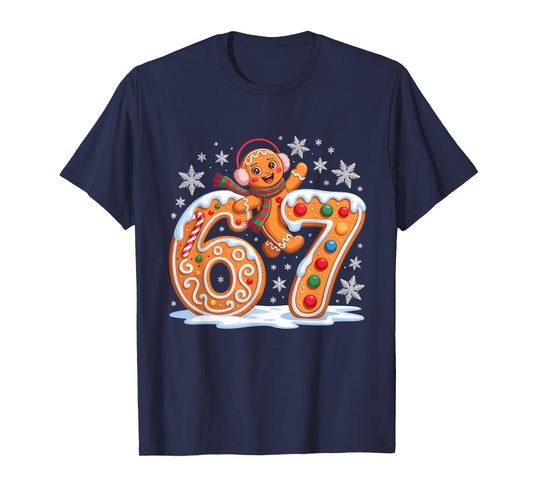 Funny Gingerbread Six Seven 67 Ice Cream Drip Christmas Girl T-Shirt