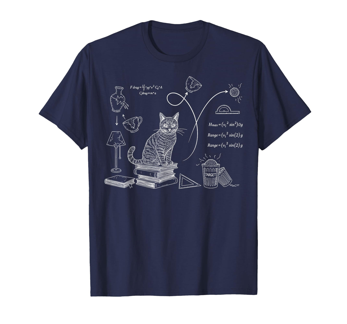 Funny Cat Math Physics Equations Science Humor T-Shirt