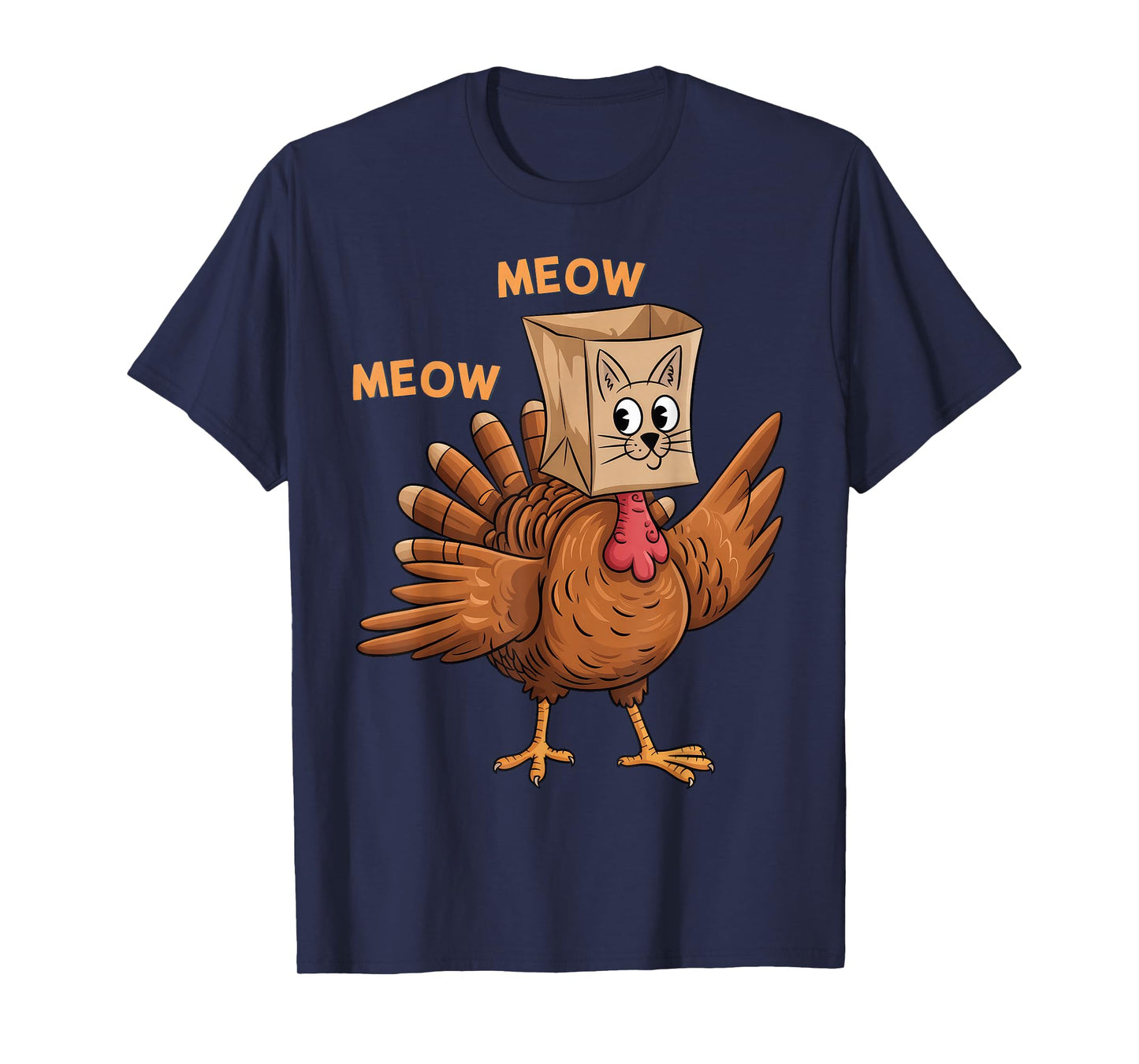 Thanksgiving Cat Fake Cat Meow Thanksgiving T-Shirt