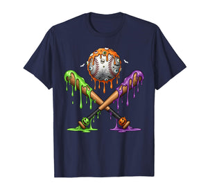 Baseball Bats Drip for Boys Ice Cream Drip Halloween T-Shirt