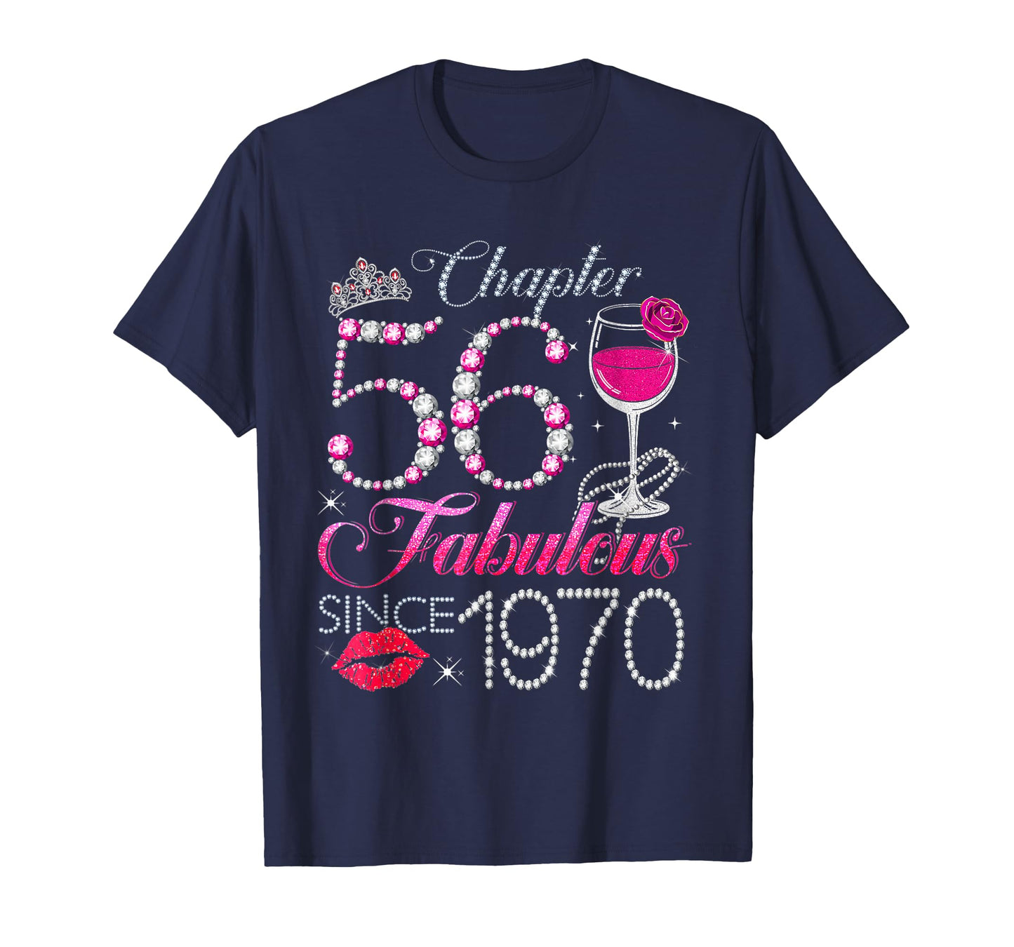 Chapter 56 Fabulous Since 1970 56th Birthday Queen Diamond T-Shirt
