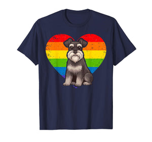 Schnauzer Rainbow Heart T-Shirt