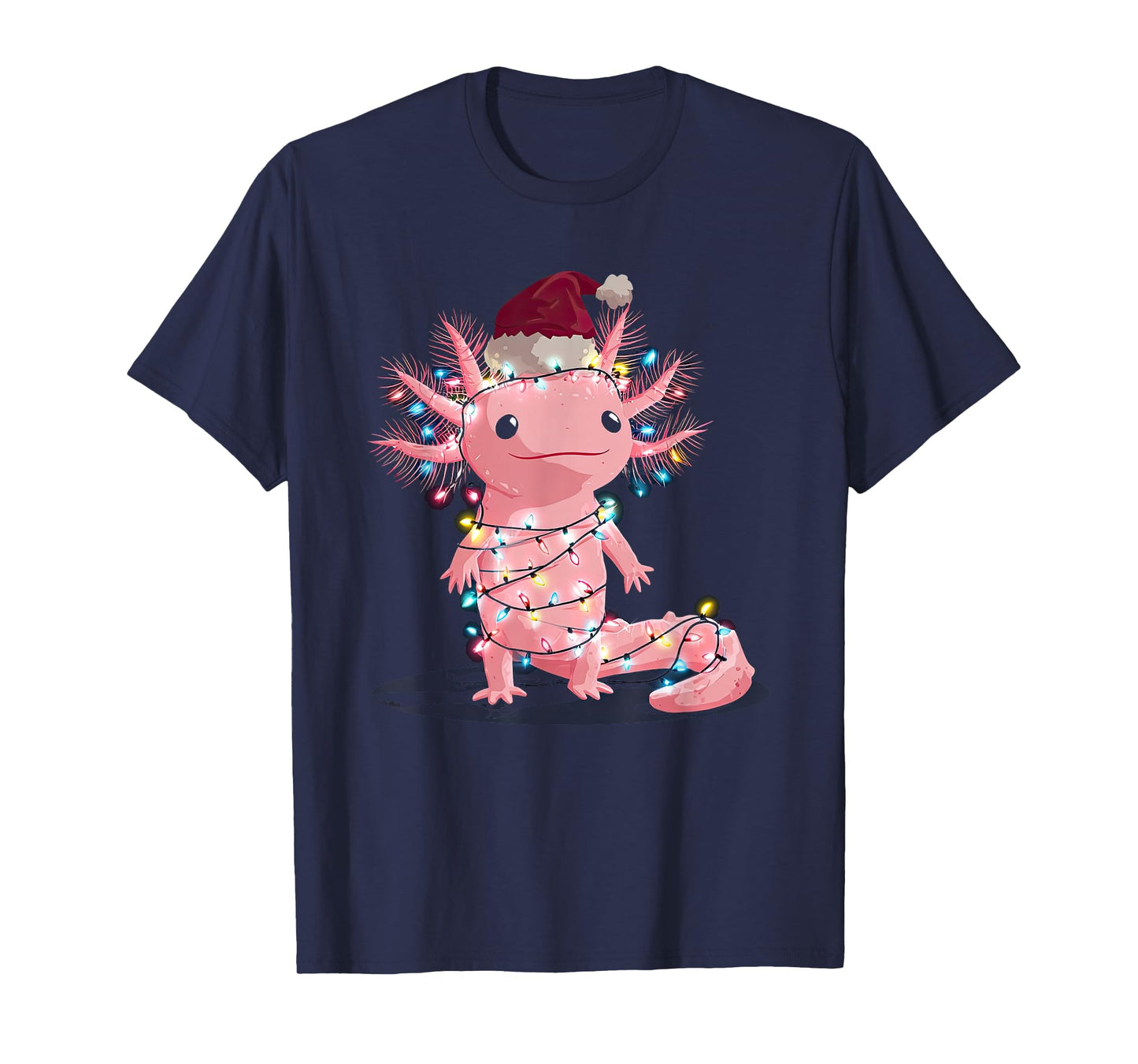 Funny Axolotl Christmas Graphics Animal Lights Lover T-Shirt
