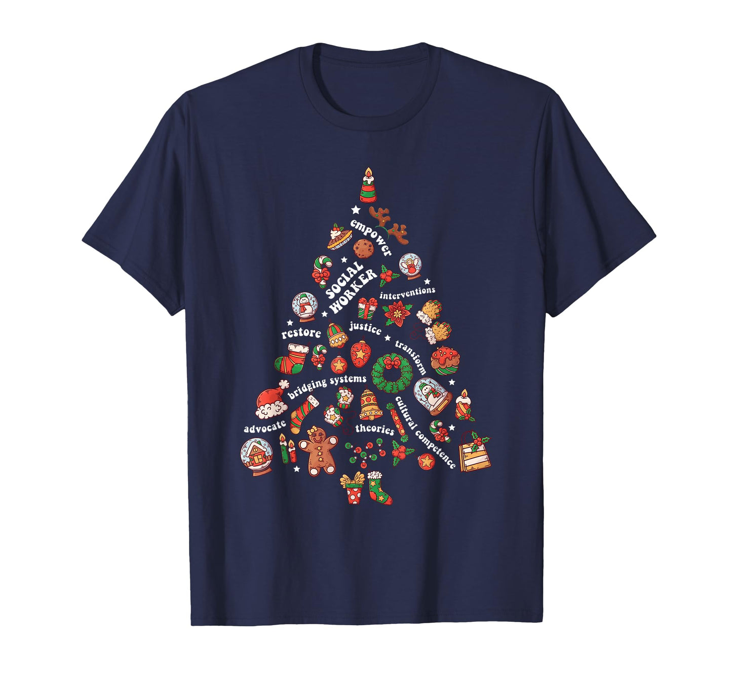 Social Worker Christmas Tree LMSW Social Work Xmas Holiday T-Shirt