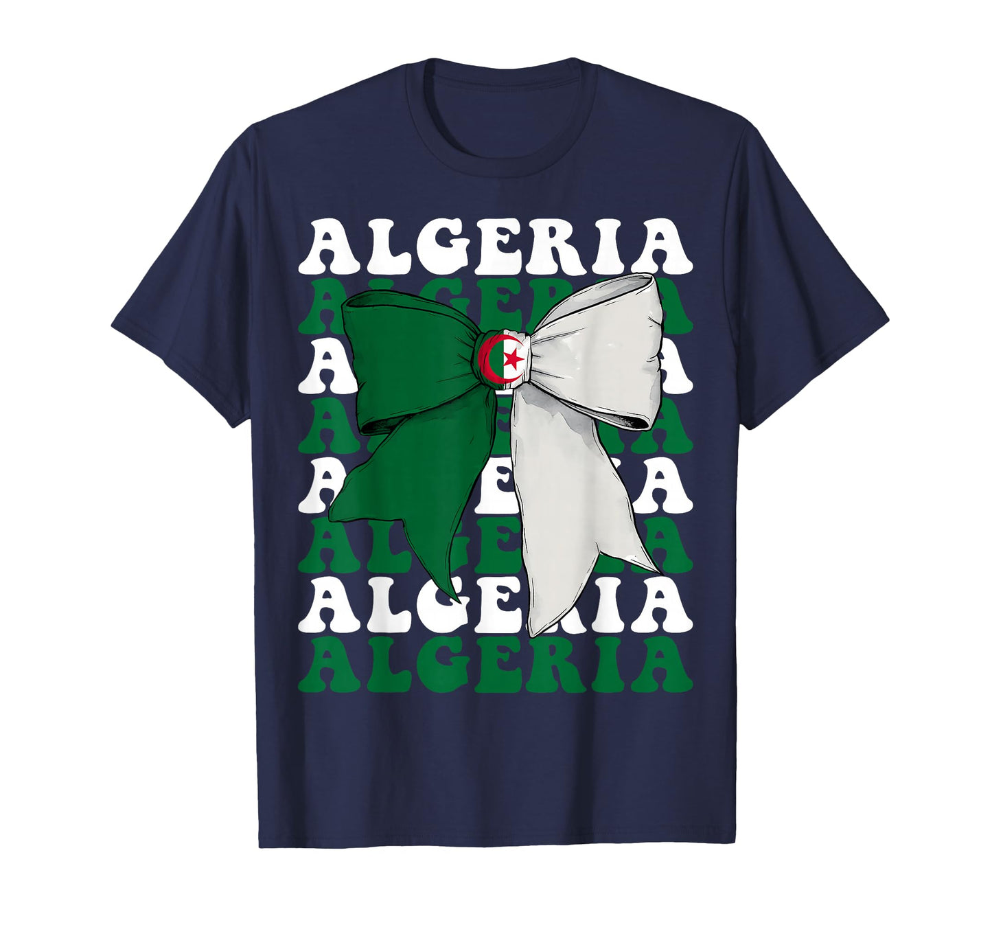 Algeria Algerian Pride Coquette Bow Flag T-Shirt