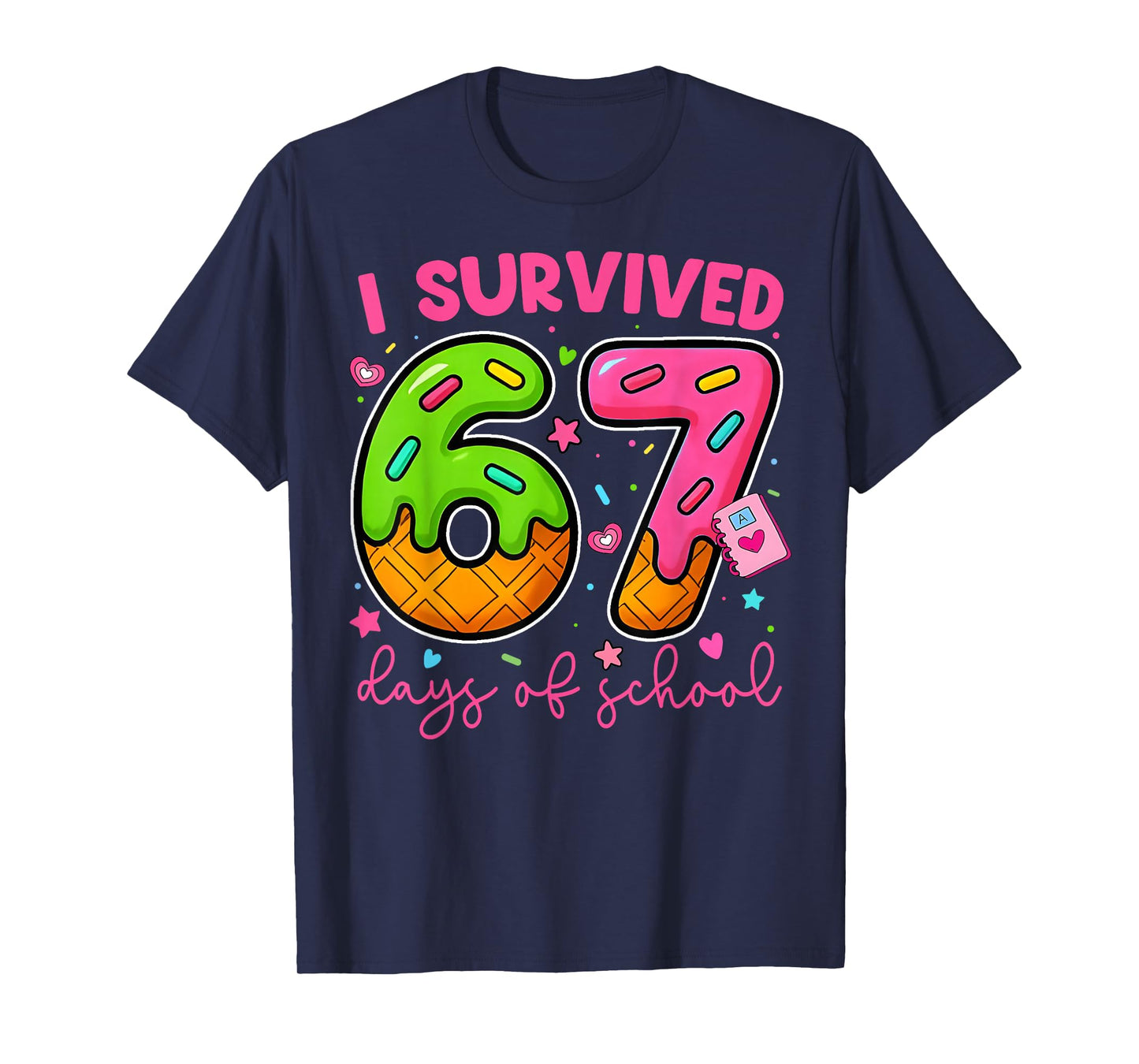 I Survived 67 Days of School Ice Cream Drip Boy Girl Kid T-Shirt