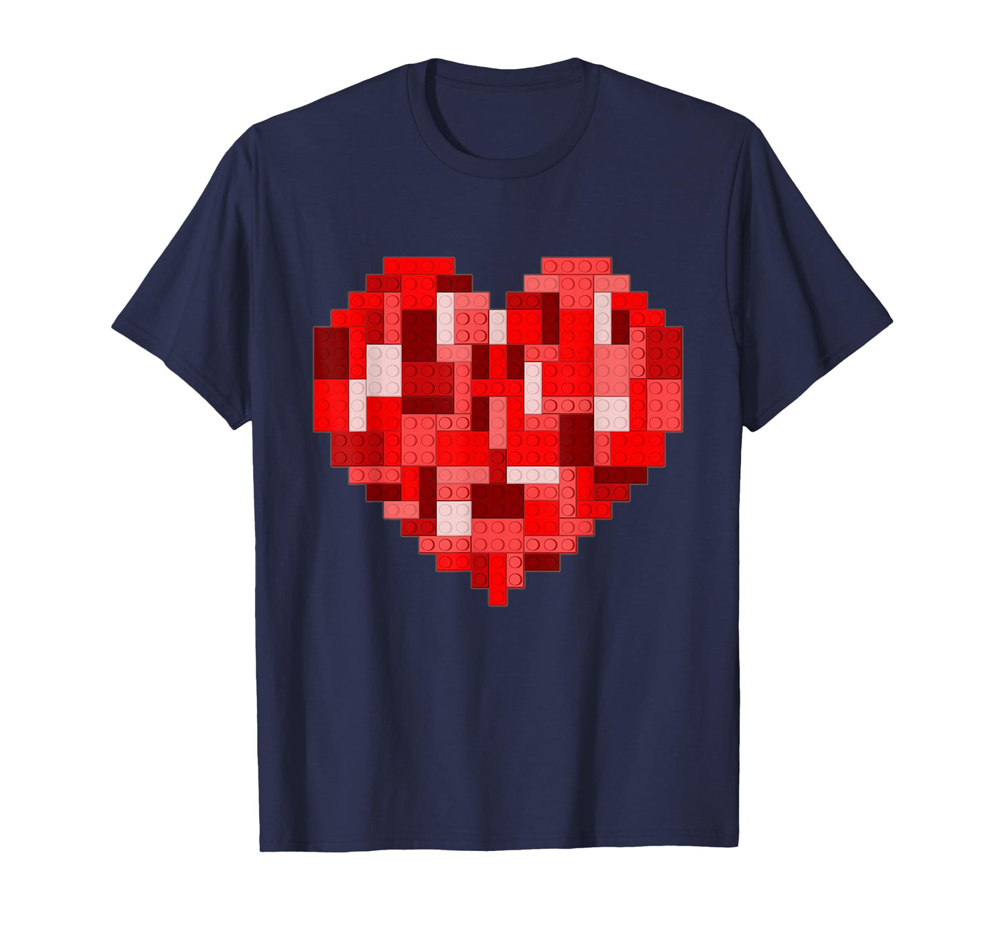 Valentines Day Heart Building Bricks Blocks Boys Kid Toddler T-Shirt
