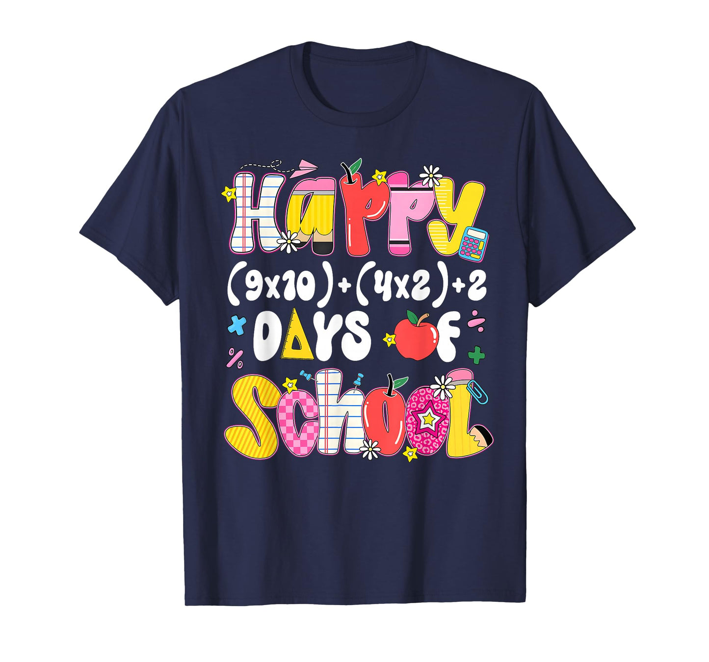 Happy 100 Days Math Equation 100th Day of School Teacher Kid T-Shirt