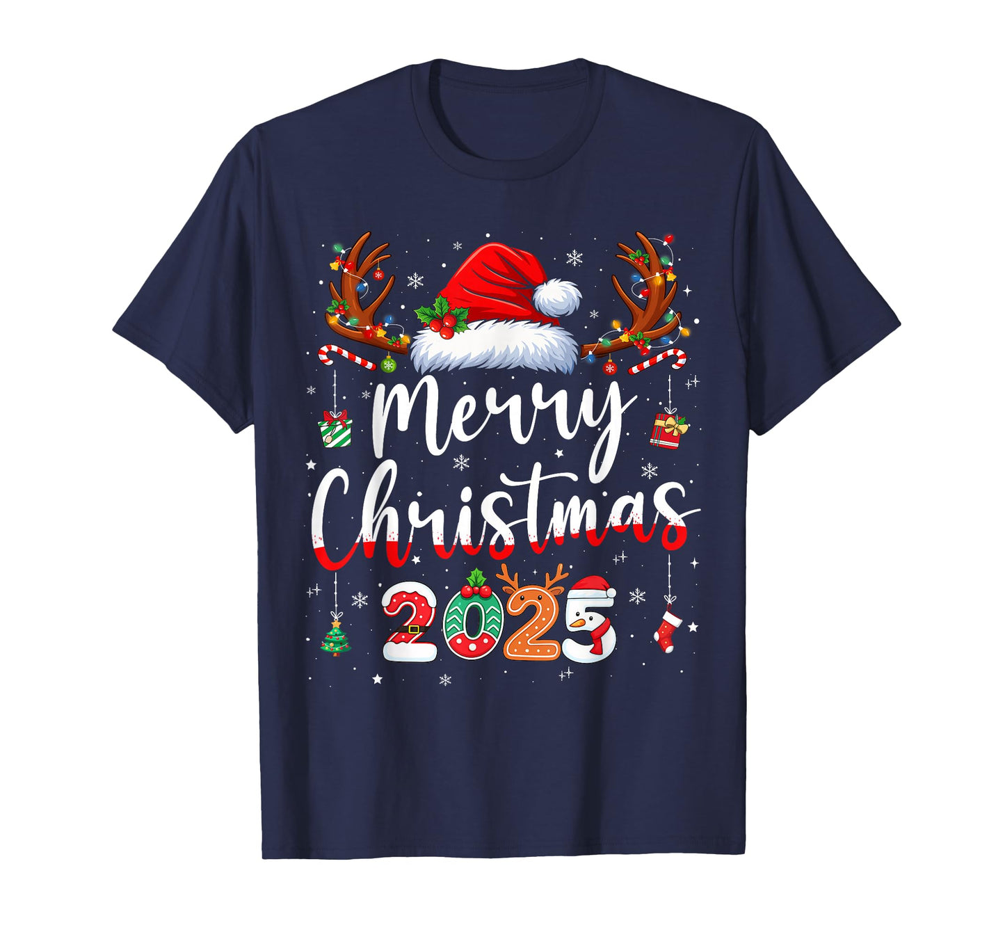 Merry Christmas 2025 Family Matching Christmas Pajamas Xmas T-Shirt