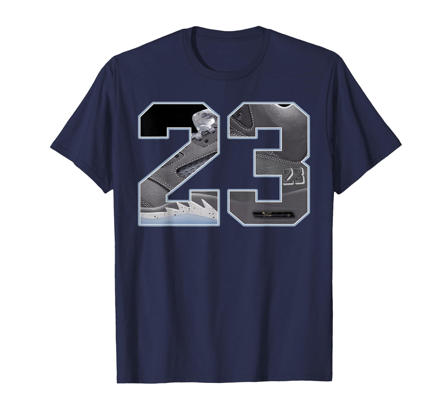 Number Retro Wolf Grey 5s Tee Outfits Matching T-Shirt