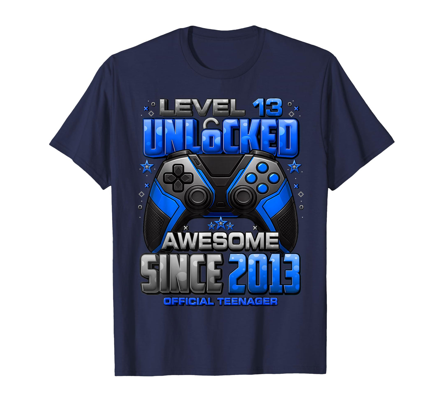 Level 13 Unlocked Awesome Since 2013 13th Birthday Gaming T-Shirt