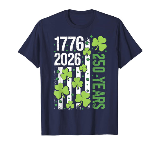 American Flag St Patricks Day Vintage Irish USA 250 Years T-Shirt