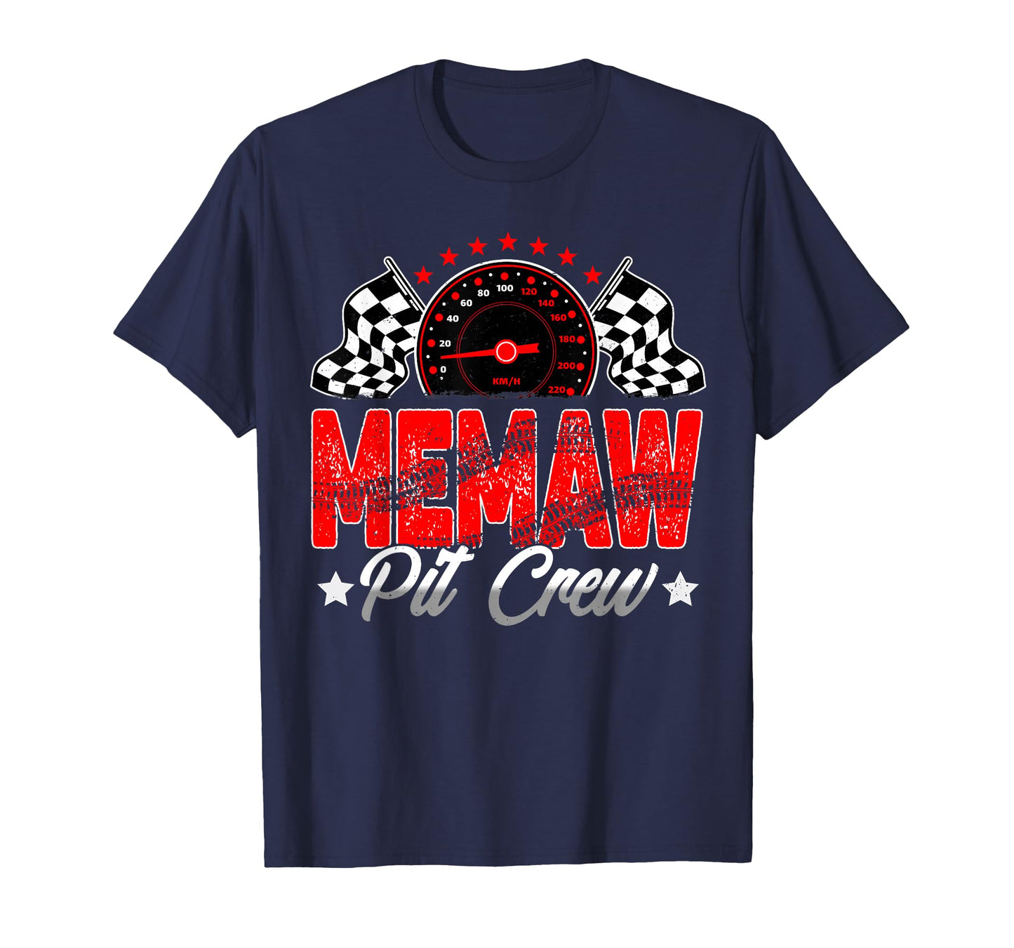 Memaw Pit Crew Racing Car Family Matching Birthday Party T-Shirt