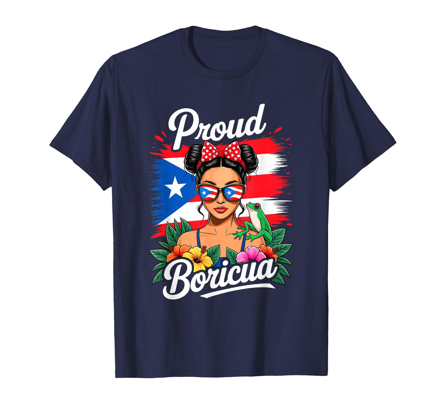 Puerto Rican Girls Boricua Puerto Rico Heritage Messy Bun T-Shirt