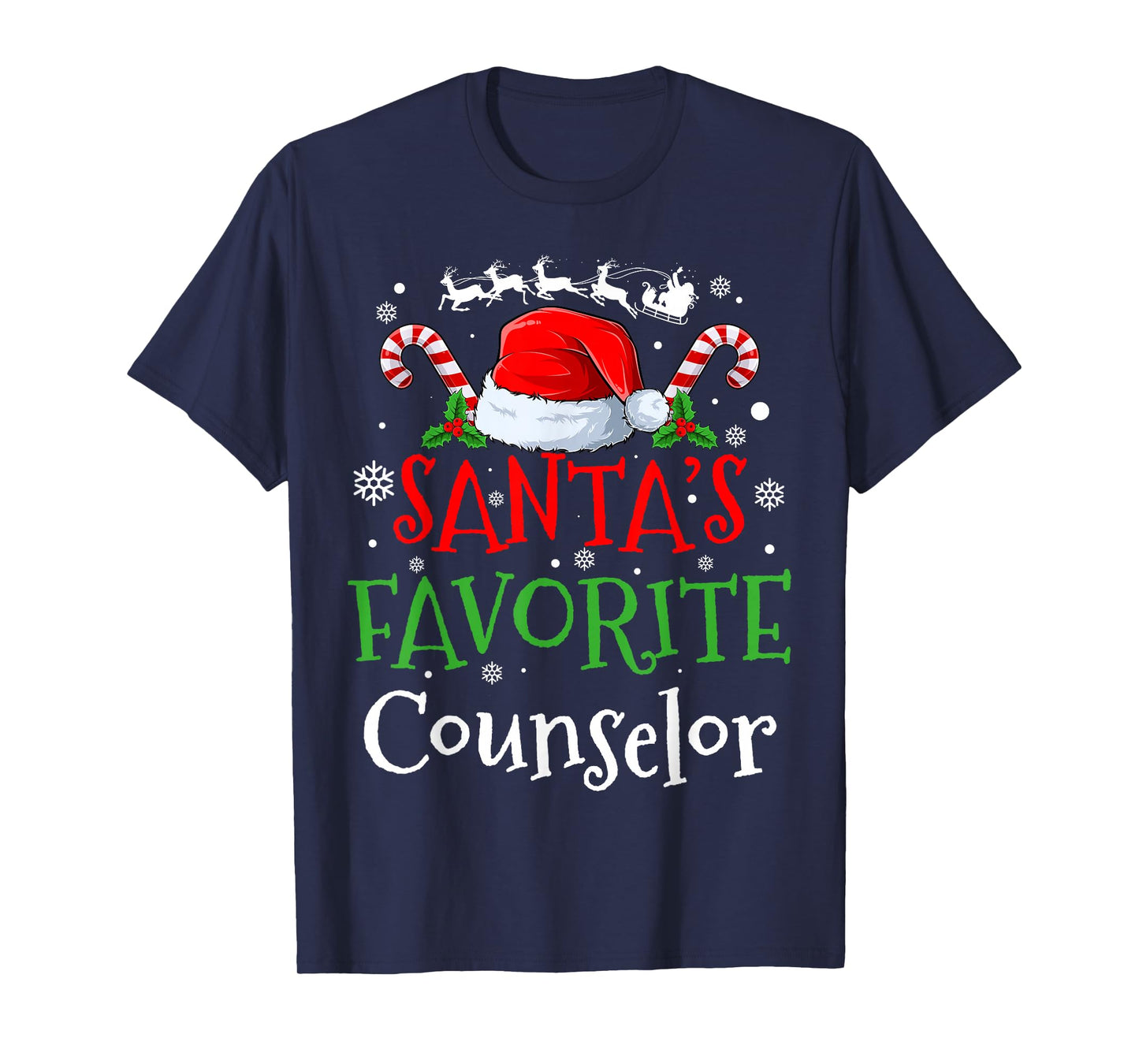 Santa's Favorite Counselor Christmas Party T-Shirt