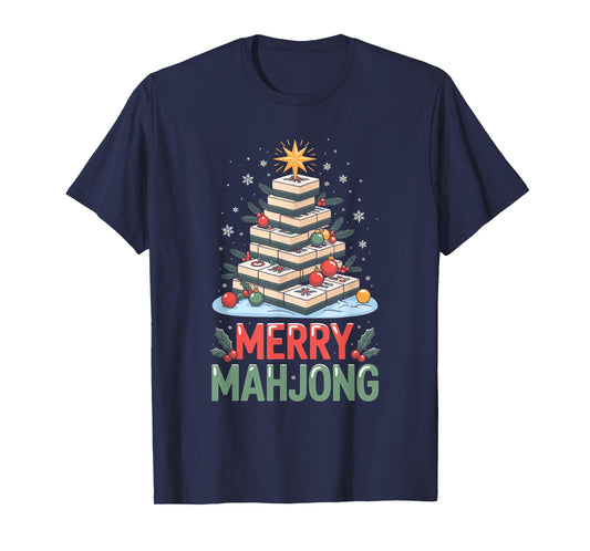 Merry Mahjong Christmas Tree T-Shirt