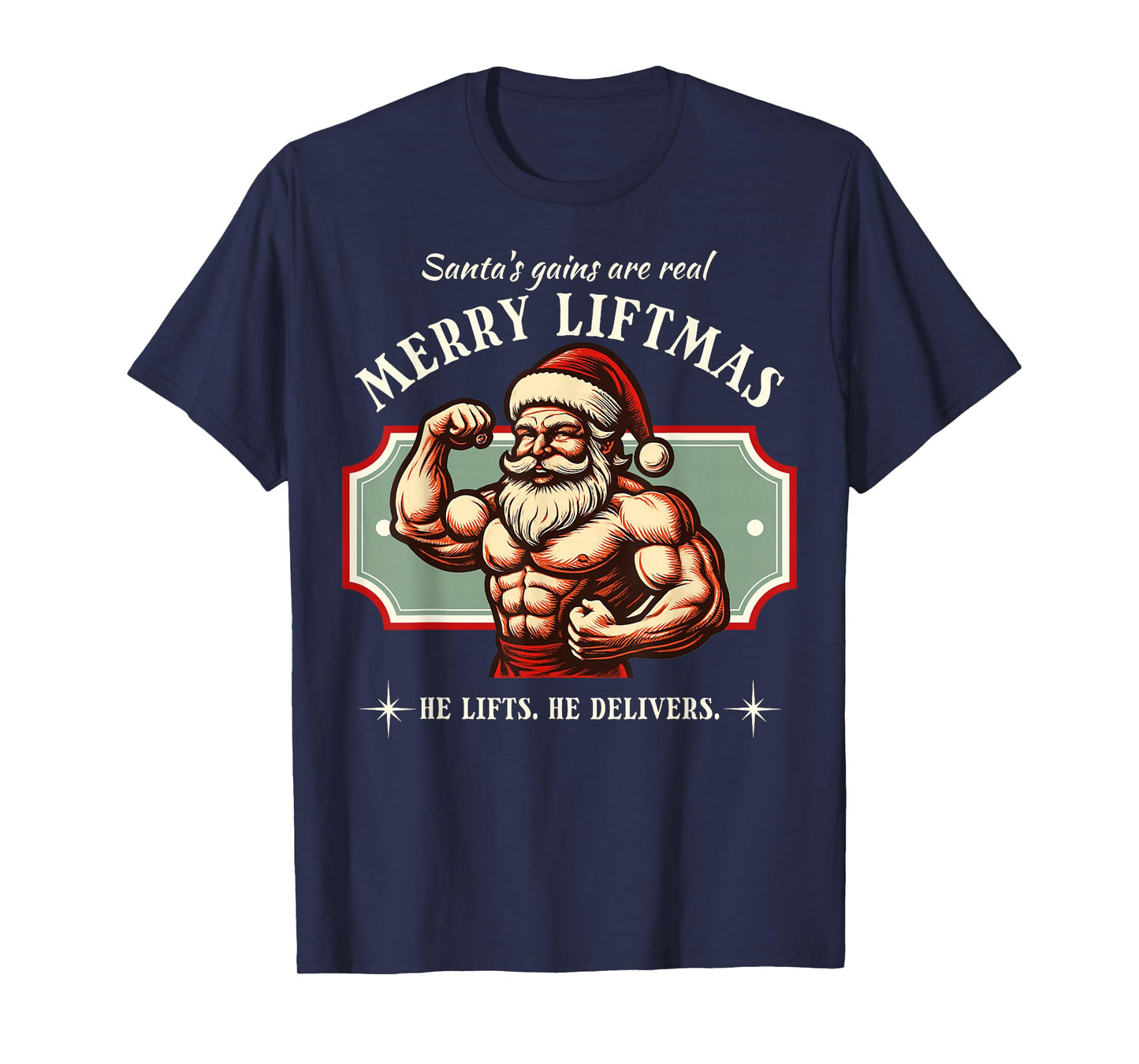 Merry Liftmas Gym Santa Funny Bodybuilder Bodybuilding T-Shirt