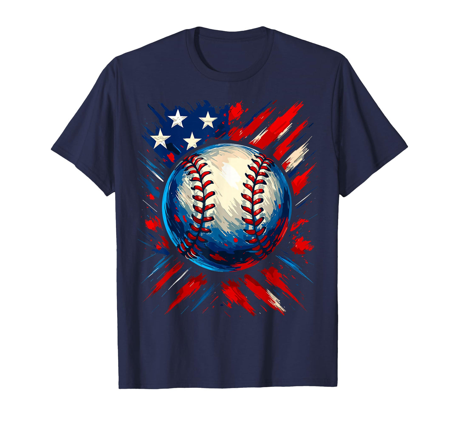 Patriotic Baseball American Flag USA T-Shirt