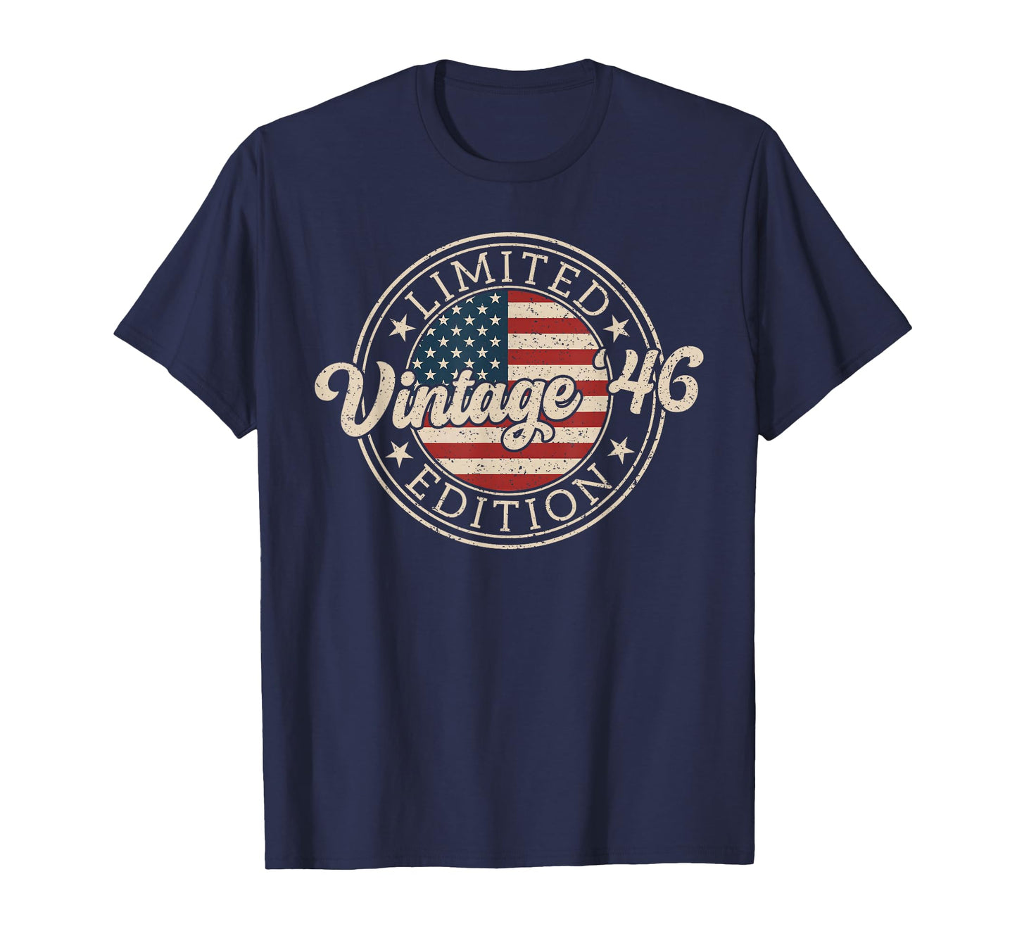 Vintage 1946 Limited Edition USA Flag Funny 80th Birthday T-Shirt
