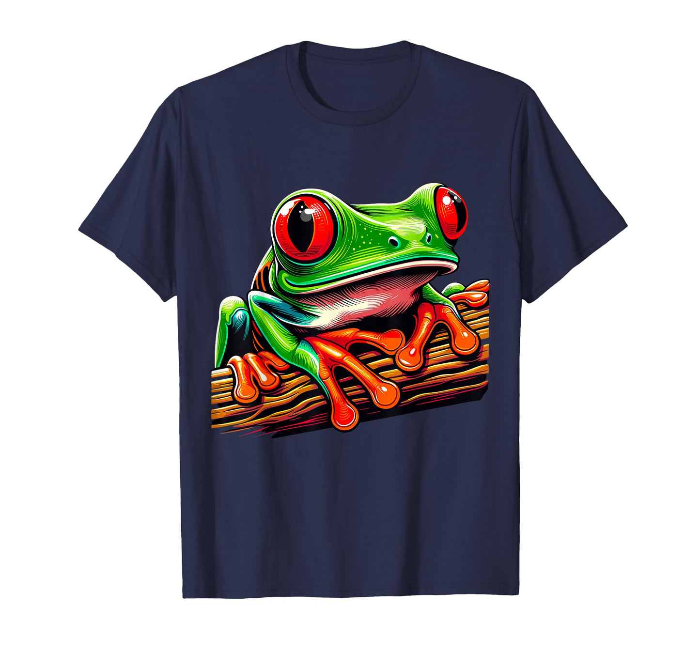 Green Body Tree Frog Red Eyed Tree Frog Rainforest Amphibian T-Shirt