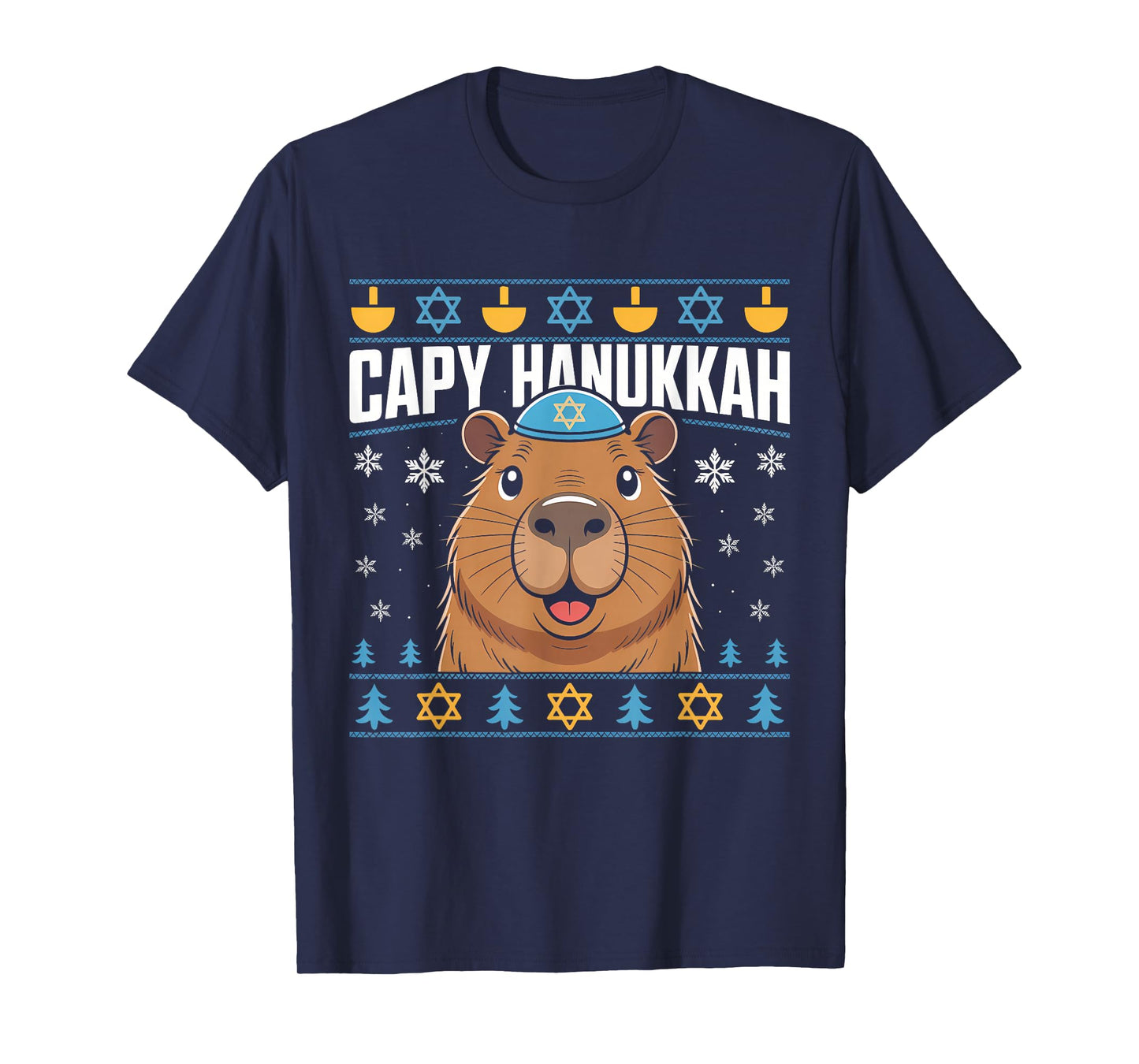 Capy Hanukkah Capybara Humor Art T-Shirt